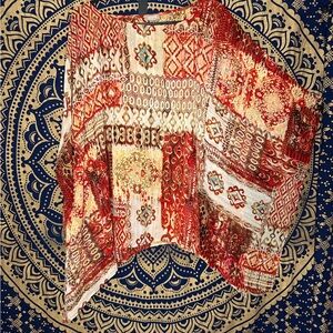 Chicos Bohemian Patchwork Poncho Style